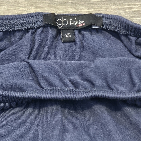 Navy Ruffle Off The Shoulder Top - Picture 5 of 6